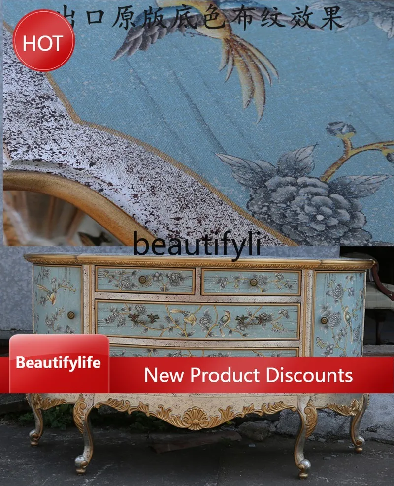 07 American solid wood porch cabinet luxury hand-painted flower and bird dining side cabinet living room decorative TV cabinet
07 American solid wood porch cabinet luxury hand-painted flower and bird dining side cabinet living room decorative TV cabinet