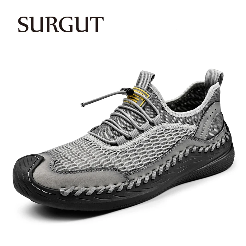 SURGUT Breathable Men Casual Shoes Suede Microfiber Mesh Insole Round Toe Lace-Up Rubber Sole Summer Footwear
SURGUT Breathable Men Casual Shoes Suede Microfiber Mesh Insole Round Toe Lace-Up Rubber Sole Summer Footwear