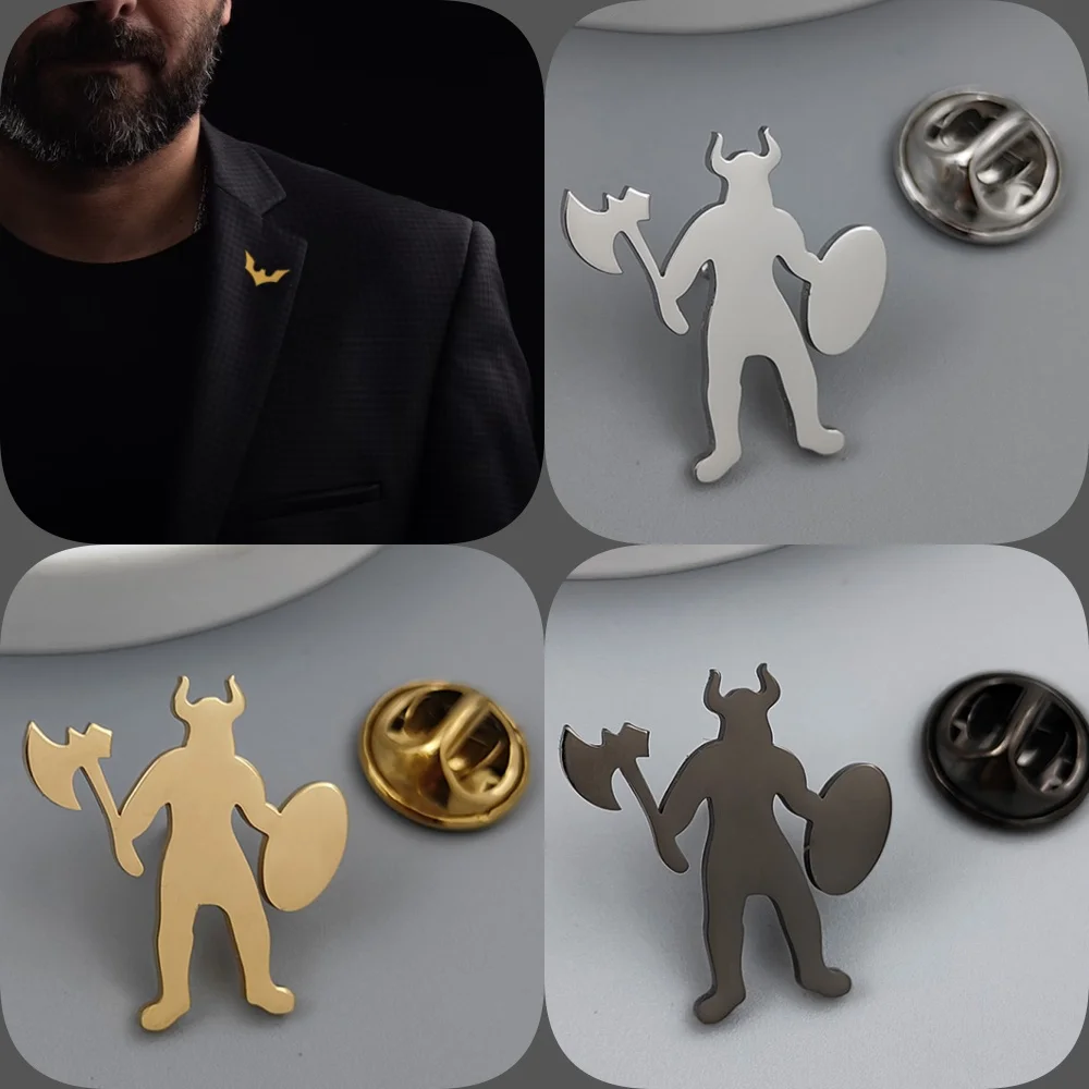 Viking Warrior Ax Gold Plated Badge, Silver Collar Brooch, Black Lapel Pin, Men's Suit Accessories Set, Father's Gift
Viking Warrior Ax Gold Plated Badge, Silver Collar Brooch, Black Lapel Pin, Men's Suit Accessories Set, Father's Gift