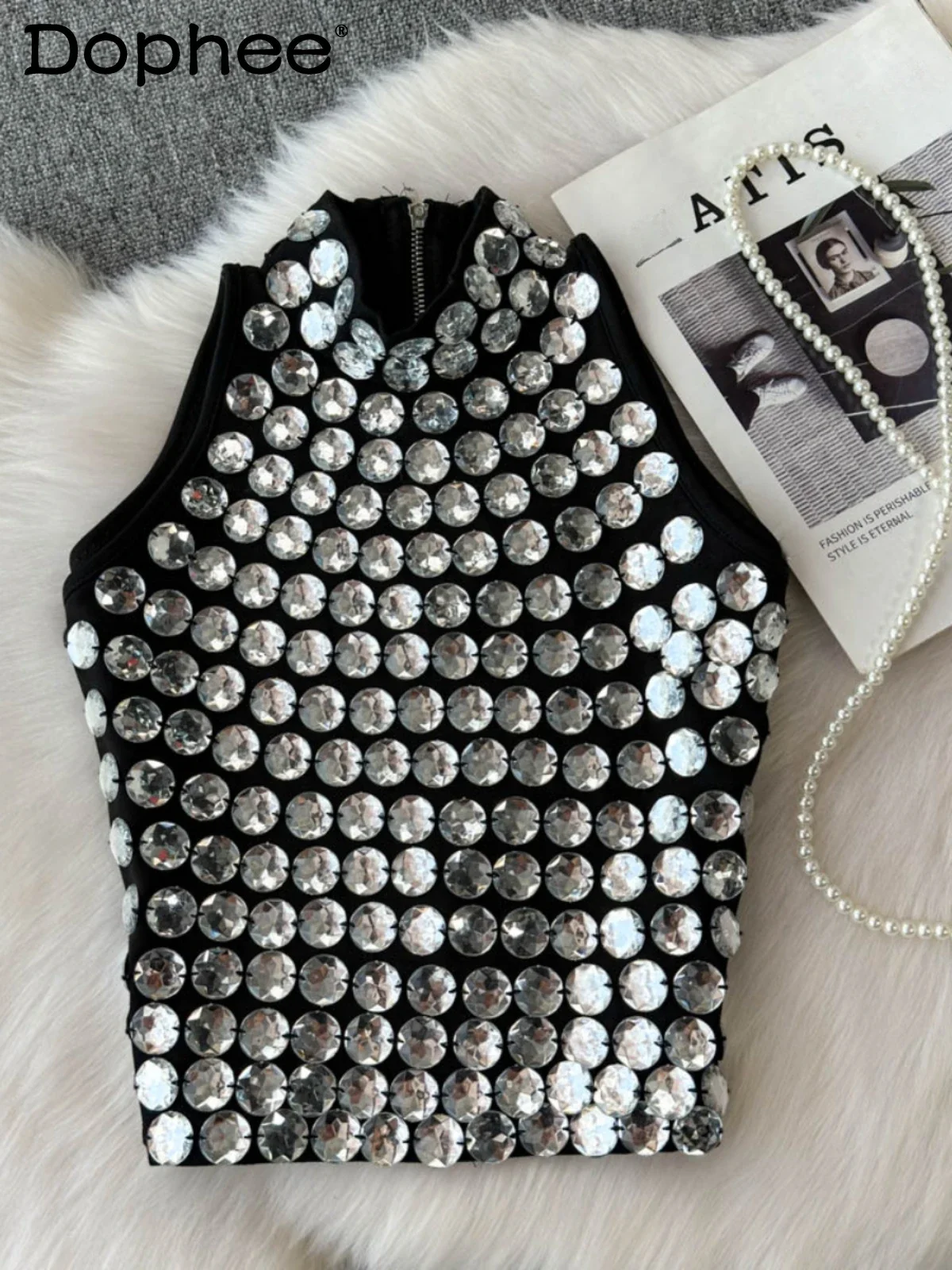 Heavy Industry Sparkling Diamond Sleeveless Vest Sexy Girl Summer New Slim Chic Top Outer Wear Womens Tops Sexy Top
Heavy Industry Sparkling Diamond Sleeveless Vest Sexy Girl Summer New Slim Chic Top Outer Wear Womens Tops Sexy Top