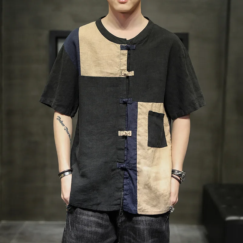 Men Chinese Style Tang Clothes Short Sleeve Jacket Patchwork Color Tops Summer New Coat Casual Outwear Blouse Shirt Big Size 5Xl
Men Chinese Style Tang Clothes Short Sleeve Jacket Patchwork Color Tops Summer New Coat Casual Outwear Blouse Shirt Big Size 5Xl