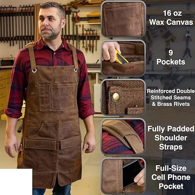 Wax Heavy Thickened Canvas Apron Shoulder Protection Garden Waterproofing Woodworking Mechanic Auto Mechanic Adjustable Apron
Wax Heavy Thickened Canvas Apron Shoulder Protection Garden Waterproofing Woodworking Mechanic Auto Mechanic Adjustable Apron
