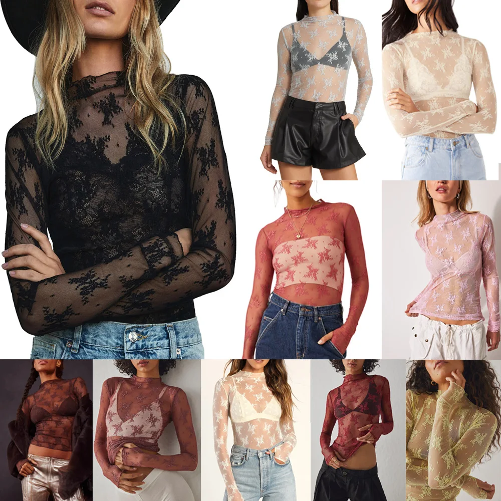 New Breathable Lace Mesh Multi-color Women's Clothing Bottoming Shirt Lace Top
New Breathable Lace Mesh Multi-color Women's Clothing Bottoming Shirt Lace Top