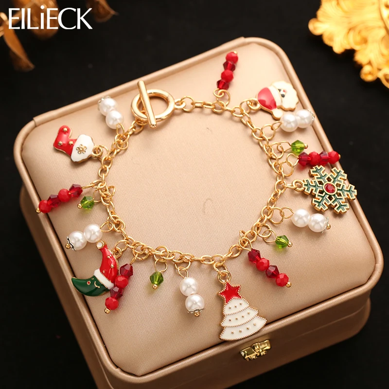 EILIECK New Cartoon Christmas Tree Snowflakes Charm Bracelet For Women Girl Fashion Wrist Chain Handmade Jewelry Holiday Gift
EILIECK New Cartoon Christmas Tree Snowflakes Charm Bracelet For Women Girl Fashion Wrist Chain Handmade Jewelry Holiday Gift