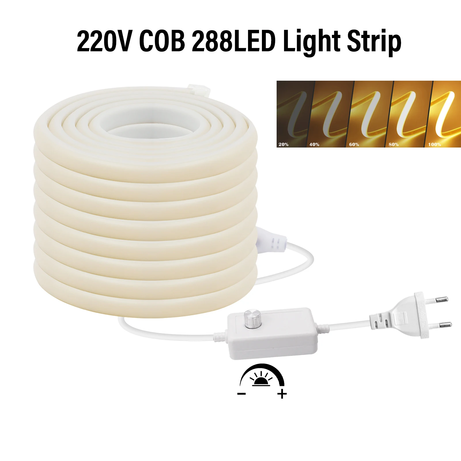 220V COB LED Strip EU Plug/Switch/Dimmable 288LEDs Waterproof Flexible Neon Tape for Kitchen Room Decor Outdoor Garden Lighting
220V COB LED Strip EU Plug/Switch/Dimmable 288LEDs Waterproof Flexible Neon Tape for Kitchen Room Decor Outdoor Garden Lighting