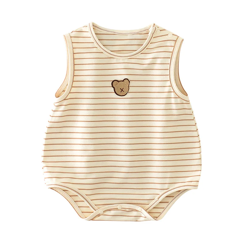 Summer Baby Romper Cartoon Bear Striped Sleeveless One-Pieces Onesies Korean Girls Boys Clothes Cotton Toddler Infant Jumpsuit
Summer Baby Romper Cartoon Bear Striped Sleeveless One-Pieces Onesies Korean Girls Boys Clothes Cotton Toddler Infant Jumpsuit