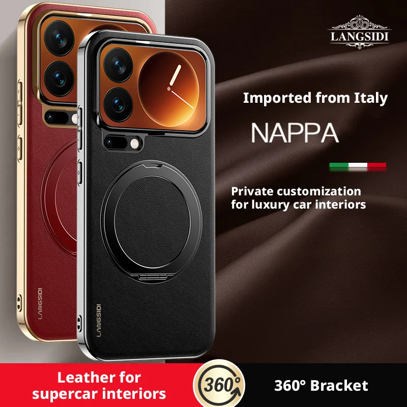 Luxury Nappa Genuine Leather Case For Xiaomi 17/17 Pro/17 Pro Max Strong Magnet Rotating Ring Holder Lens Protection Cover
Luxury Nappa Genuine Leather Case For Xiaomi 17/17 Pro/17 Pro Max Strong Magnet Rotating Ring Holder Lens Protection Cover