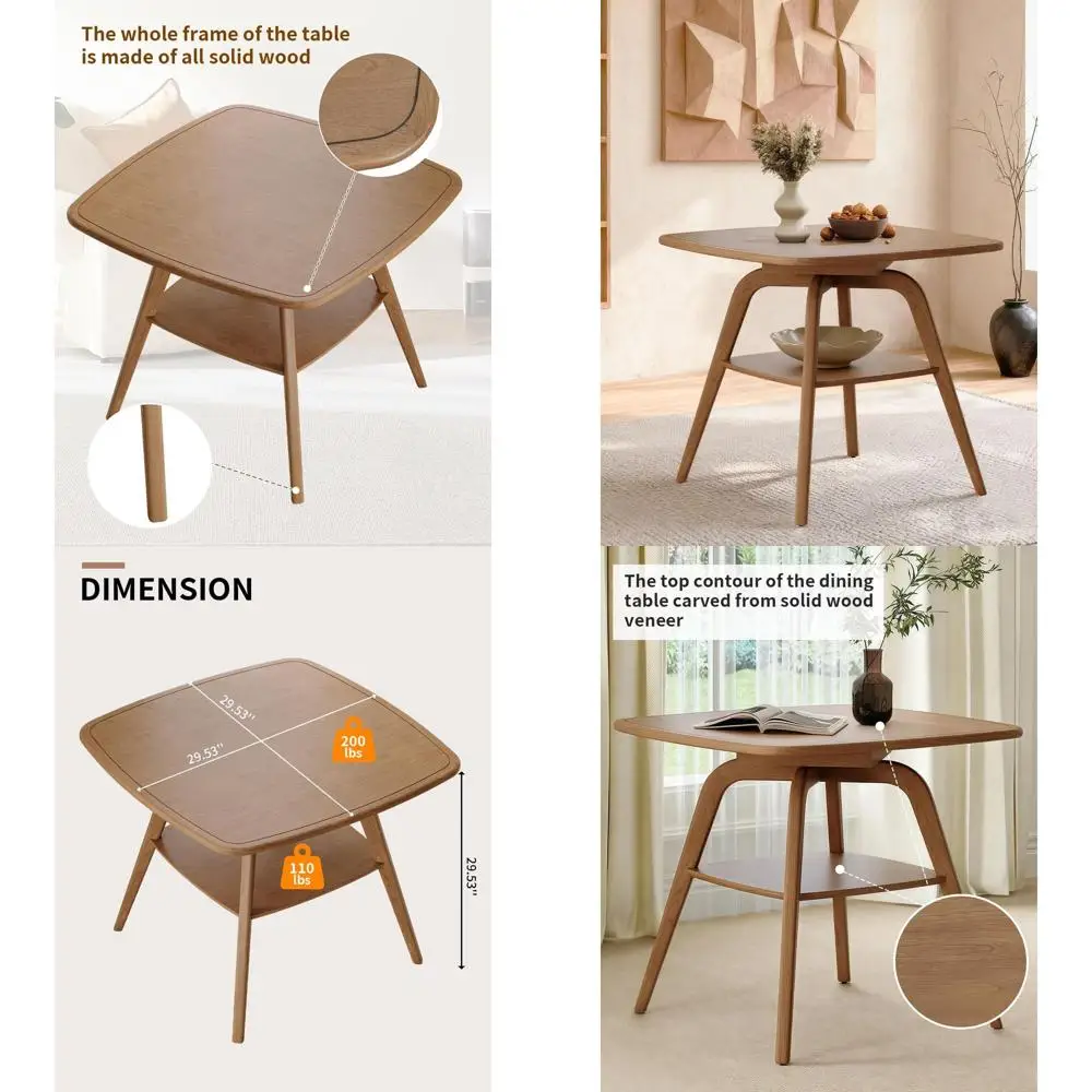 Compact 29.5 Solid Wood Square Dining Table with Nature-Inspired Design for Small Spaces
Compact 29.5 Solid Wood Square Dining Table with Nature-Inspired Design for Small Spaces