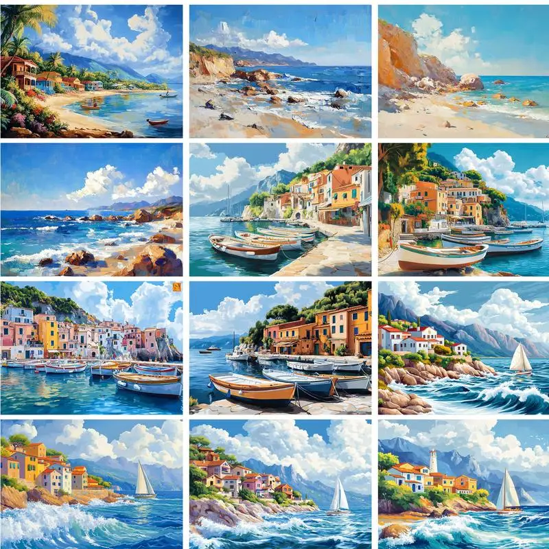 GATYZTORY 40x50cm Painting By Numbers Frame Seaside House Scenery Drawing By Numbers For Adults Wall Decor On Canvas Handmade
GATYZTORY 40x50cm Painting By Numbers Frame Seaside House Scenery Drawing By Numbers For Adults Wall Decor On Canvas Handmade