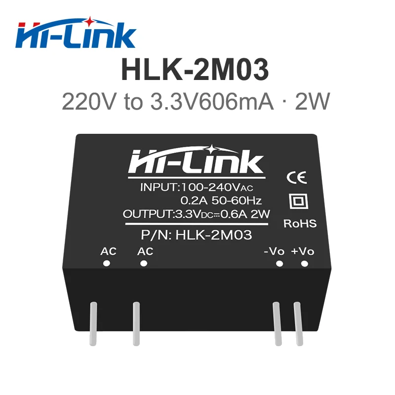 Free Shipping 30pcs HLK-2M03 100-240Vac to 3.3V 2W DC Output Power Supply Module for European Standard
Free Shipping 30pcs HLK-2M03 100-240Vac to 3.3V 2W DC Output Power Supply Module for European Standard