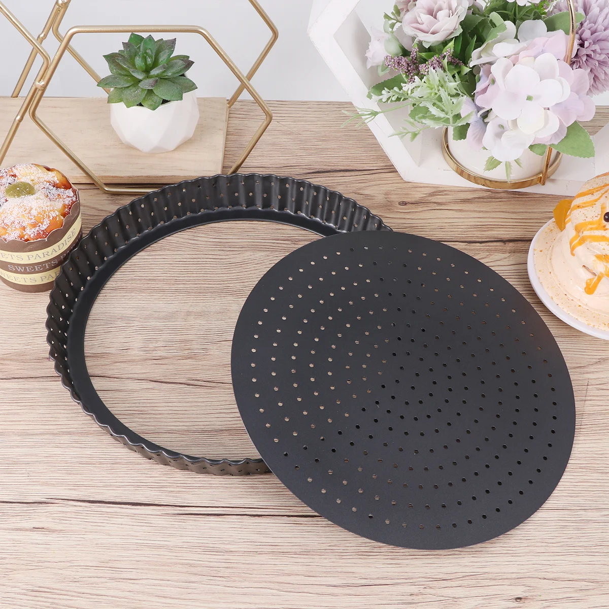 Non-Stick Pizza Pan 9 Inch Round Carbon Steel Baking Tray Removable Bottom For Cheesecake Quiche Tart Perforated Oven
Non-Stick Pizza Pan 9 Inch Round Carbon Steel Baking Tray Removable Bottom For Cheesecake Quiche Tart Perforated Oven