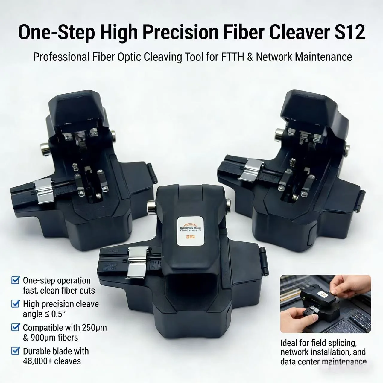 Оптический скалыватель Signal Fire S12 One Step для сварки оптоволокна с контейнером для отходов
Оптический скалыватель Signal Fire S12 One Step для сварки оптоволокна с контейнером для отходов 