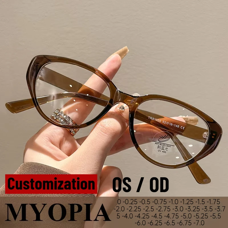 Customization Myopia Glasses for Women Trendy Cat Eye Near Sight Eyeglasses Blue Light Blocking Optical Minus Eyewear
Customization Myopia Glasses for Women Trendy Cat Eye Near Sight Eyeglasses Blue Light Blocking Optical Minus Eyewear