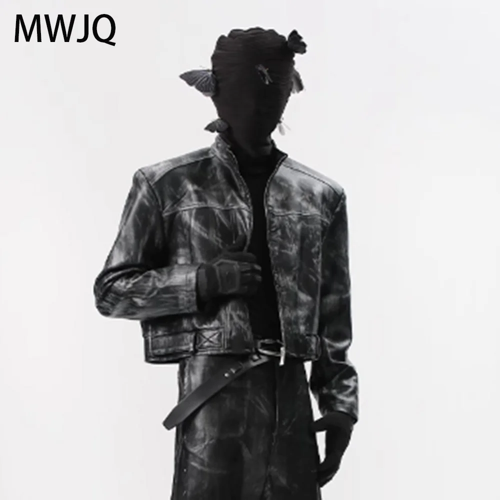 MWJQ Functional Gradual Short Punk Leather Jacket Male American Hamdsome Lapel High Quality Fashion Men Tops Spring New 010225
MWJQ Functional Gradual Short Punk Leather Jacket Male American Hamdsome Lapel High Quality Fashion Men Tops Spring New 010225