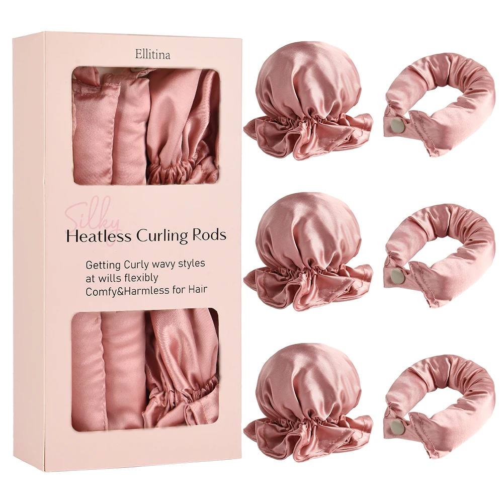 Ellitina 3Sets New Satin Heatless Hair Curling 3Sets, Hair Rollers for Heatless Curls with Hair Caps,No Heat Curlers to Sleep in
Ellitina 3Sets New Satin Heatless Hair Curling 3Sets, Hair Rollers for Heatless Curls with Hair Caps,No Heat Curlers to Sleep in
