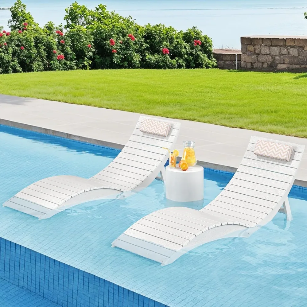 Folding Pool Lounge Chairs Set of 2, HDPS Anti-Floating Lounge Chairs for in-Pool Use, Chairs with Headrest for Hotel, Resort, P
Folding Pool Lounge Chairs Set of 2, HDPS Anti-Floating Lounge Chairs for in-Pool Use, Chairs with Headrest for Hotel, Resort, P