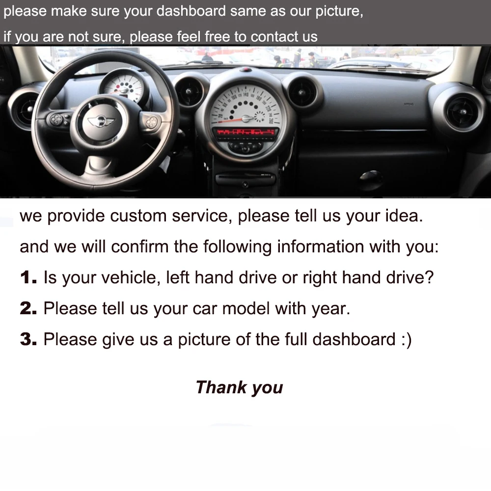 Car Dashboard Cover in Alcantara for BMW Mini Countryman 2011-2016 Shade Cushion Pad Carpets Accessories Car-styling
Car Dashboard Cover in Alcantara for BMW Mini Countryman 2011-2016 Shade Cushion Pad Carpets Accessories Car-styling