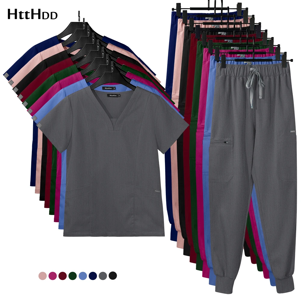 Wholesale Medical Scrub Women Men High-quality Short Sleeved Top Jogger Pants Doctor Nurse Work Clothes Set Fashion Uniforms New
Wholesale Medical Scrub Women Men High-quality Short Sleeved Top Jogger Pants Doctor Nurse Work Clothes Set Fashion Uniforms New
