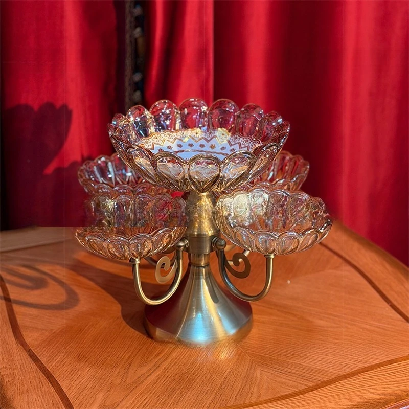 Coffee table light luxury crystal multi-layer glass fruit plate European crystal glass
Coffee table light luxury crystal multi-layer glass fruit plate European crystal glass