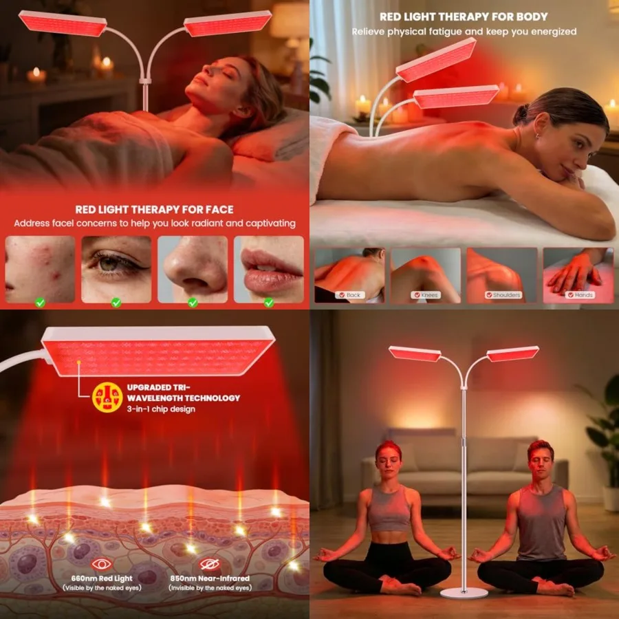 Lamp for Body and Face Use, 3 in 1 Chip with 660nm Red Light and 850nm Near Infrared Light, LED Red Light Therapy Device with 6
Lamp for Body and Face Use, 3 in 1 Chip with 660nm Red Light and 850nm Near Infrared Light, LED Red Light Therapy Device with 6