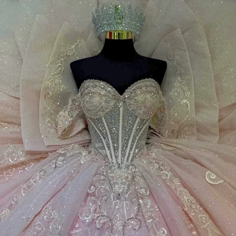 Shiny Pink Quinceanera Dresses Off the Shoulder Glitter Decal Beads Long tail Big Bow Vestido e 15 Quinceanera Anos Sweet 16
Shiny Pink Quinceanera Dresses Off the Shoulder Glitter Decal Beads Long tail Big Bow Vestido e 15 Quinceanera Anos Sweet 16