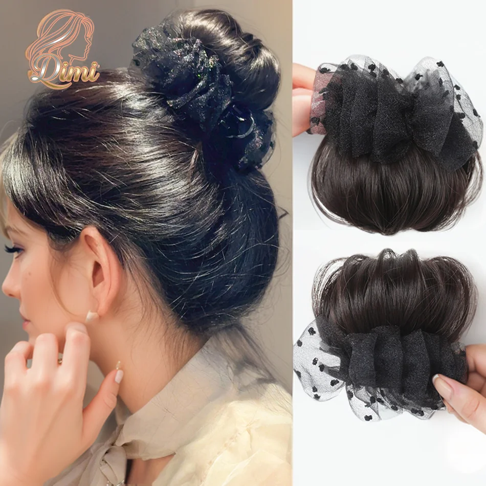 Synthetic Hair Bun Extensions With Tulle Decoration Balletcore Duckbill Clip Easy Wear Claw Clip Bun Hairpiece for Women Use
Synthetic Hair Bun Extensions With Tulle Decoration Balletcore Duckbill Clip Easy Wear Claw Clip Bun Hairpiece for Women Use
