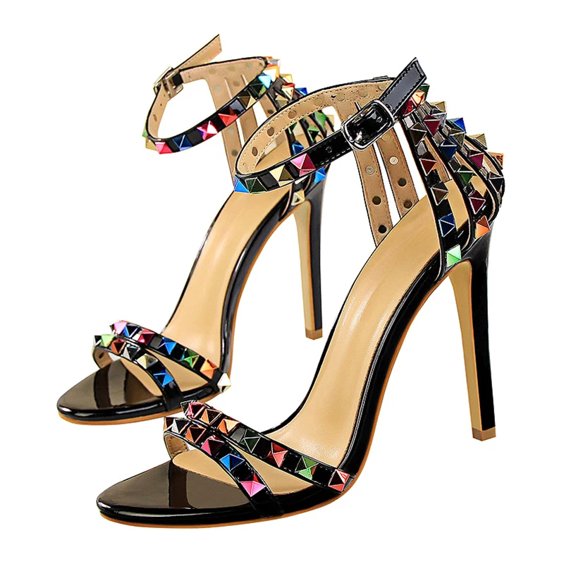 Women Summer Colorful Rivet Gladiator Designer Sandals 11CM Stiletto High Heels Sexy Party Platform Heeled Pumps Stripper Shoes
Women Summer Colorful Rivet Gladiator Designer Sandals 11CM Stiletto High Heels Sexy Party Platform Heeled Pumps Stripper Shoes