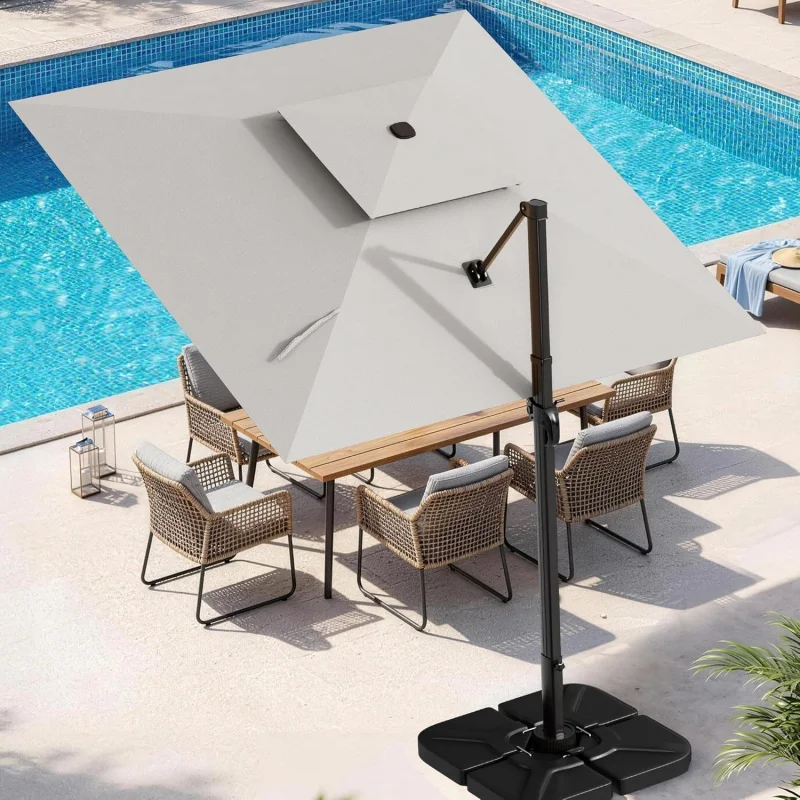 10x10FT Light Double-Top Cantilever, Square Offset Patio Canopy, 360° Rotation & 5 Tilt Angles Garden, Deck
10x10FT Light Double-Top Cantilever, Square Offset Patio Canopy, 360° Rotation & 5 Tilt Angles Garden, Deck