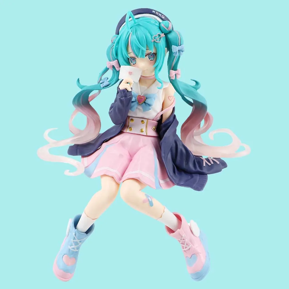 New Hatsune Miku Anime figure Pink sakura sitting position PVC Action figure model toy decoration collect gifts
New Hatsune Miku Anime figure Pink sakura sitting position PVC Action figure model toy decoration collect gifts