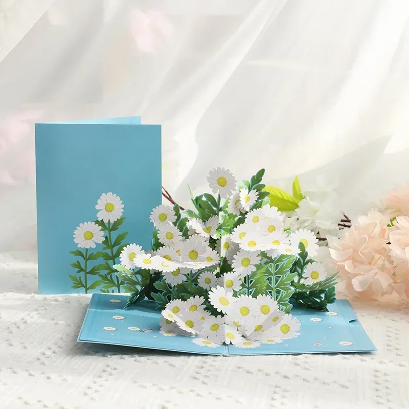 1 pcs Pop up style Valentine's Day daisy 3D greeting card handmade paper carving small fresh birthday wish message gift
1 pcs Pop up style Valentine's Day daisy 3D greeting card handmade paper carving small fresh birthday wish message gift
