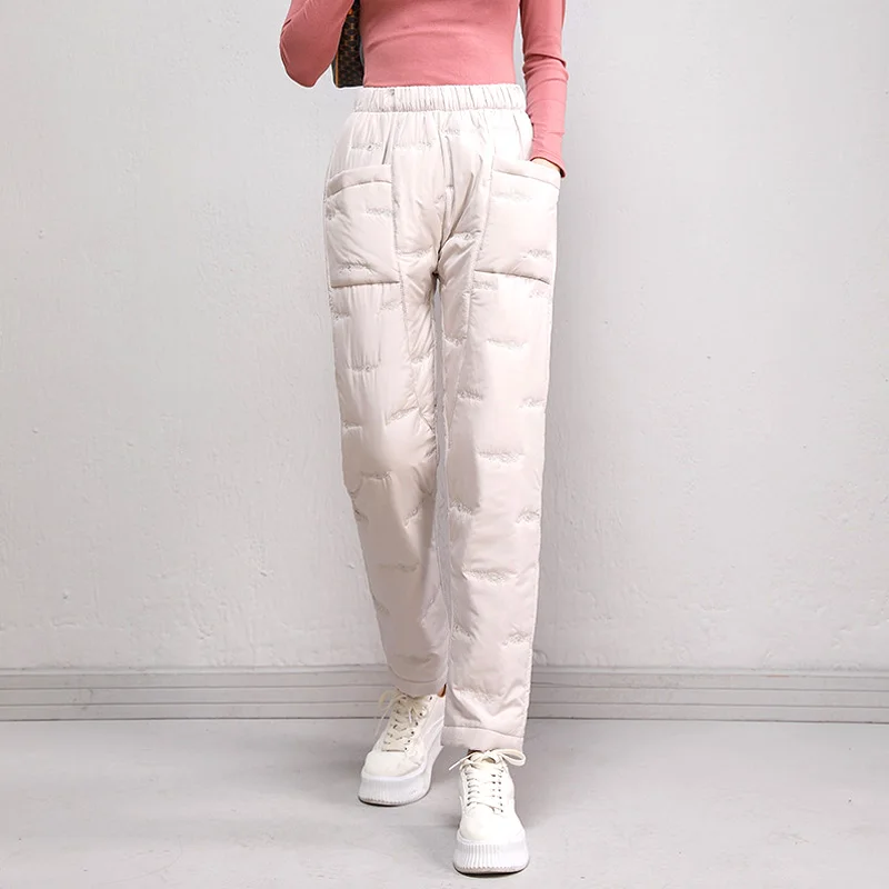 Winter Warm Down Cotton Pants For Women Lightweight Padded Quilted Straight Trousers Casual Elastic Waist Thick Warm Harem Pants
Winter Warm Down Cotton Pants For Women Lightweight Padded Quilted Straight Trousers Casual Elastic Waist Thick Warm Harem Pants