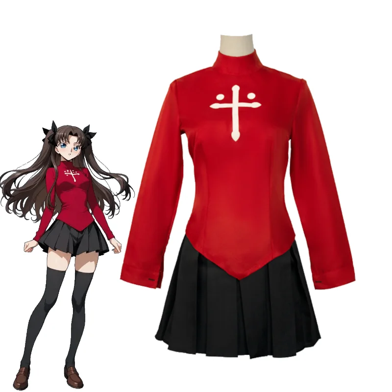 Anime Fate Stay Night Tohsaka Rin Cosplay Costume Rin Red Top Black Pleated Skirt Outfit Halloween Carnival Party Uniform Full S
Anime Fate Stay Night Tohsaka Rin Cosplay Costume Rin Red Top Black Pleated Skirt Outfit Halloween Carnival Party Uniform Full S