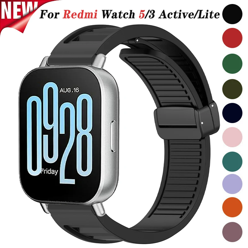 Магнитный силиконовый ремешок для Redmi Watch 5, активный сменный браслет для умных часов Redmi Watch 5 Lite, аксессуары для ремешка для часов
Магнитный силиконовый ремешок для Redmi Watch 5, активный сменный браслет для умных часов Redmi Watch 5 Lite, аксессуары для ремешка для часов
