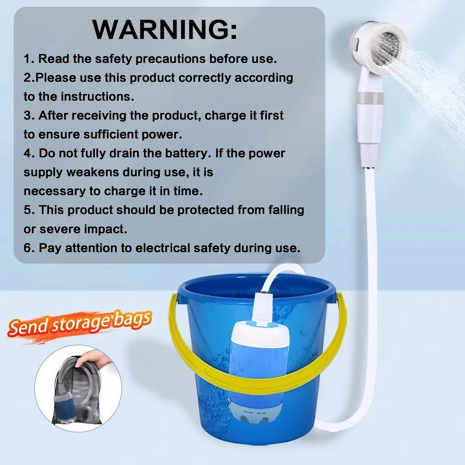 Portable Rechargeable Outdoor Shower Handheld Compact Design Gentle Shower Stream for Dog Bathing Car Washing Flower Watering
Portable Rechargeable Outdoor Shower Handheld Compact Design Gentle Shower Stream for Dog Bathing Car Washing Flower Watering