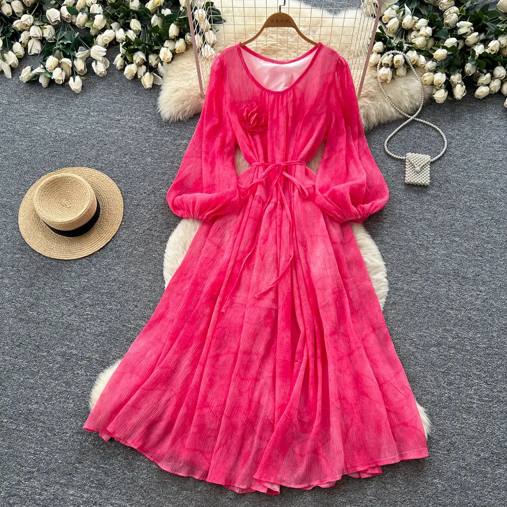 2026 Spring Fairycore Fuchsia Flowy Evening Gown Women Sexy Tie Waist Boho Resort Wear Outfit Birthday Party Dress Mujer Fashion
2026 Spring Fairycore Fuchsia Flowy Evening Gown Women Sexy Tie Waist Boho Resort Wear Outfit Birthday Party Dress Mujer Fashion