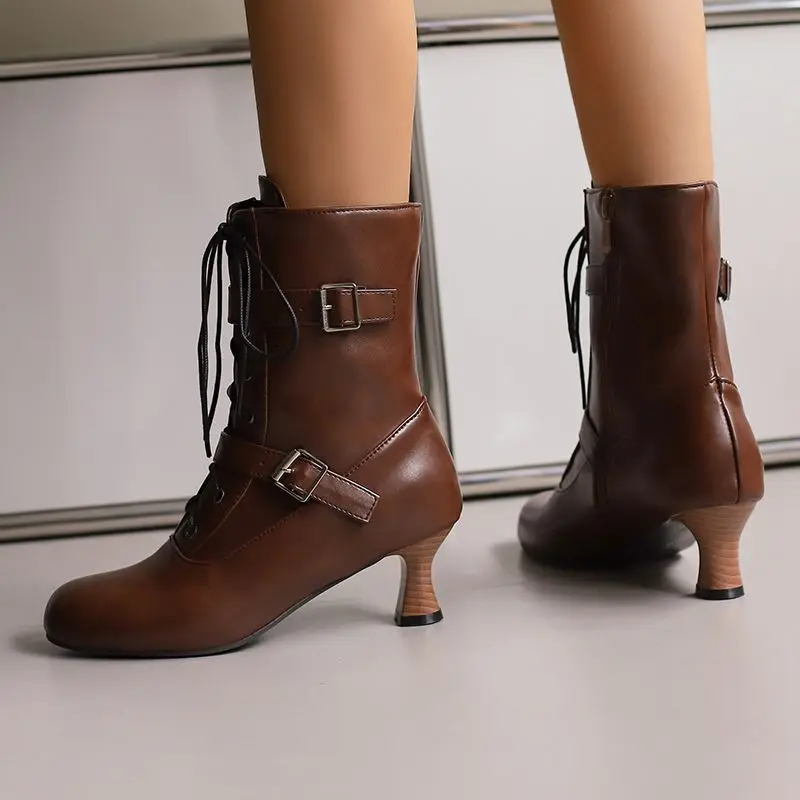 ORCHALISA Fashion Women Ankle Boots Round toe Heels Zipper Lace Big Size 49 50 Dating Female Bota
ORCHALISA Fashion Women Ankle Boots Round toe Heels Zipper Lace Big Size 49 50 Dating Female Bota