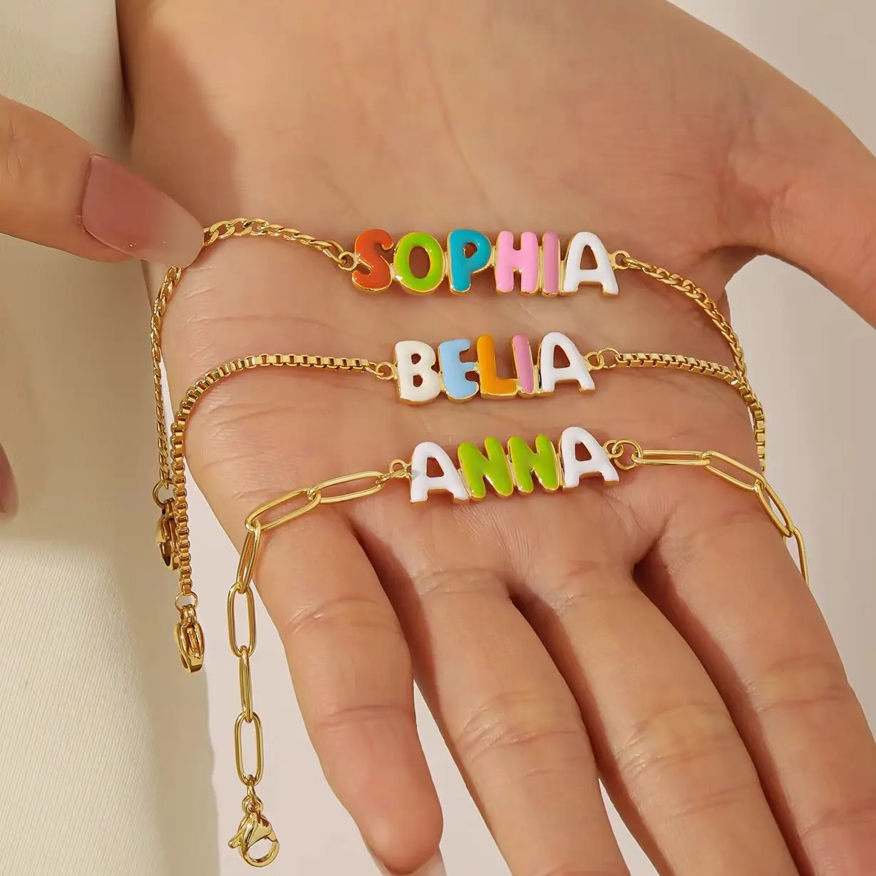 MYDIY Personalized Enamel Bubble Letter Bracelet Custom Bubble Letter Color Letter Bracelet Chcelets Holiday Jewelry for Her
MYDIY Personalized Enamel Bubble Letter Bracelet Custom Bubble Letter Color Letter Bracelet Chcelets Holiday Jewelry for Her