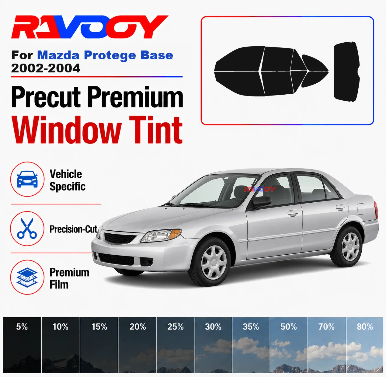 Premium Precut Window Tint Kit Front Rear Windows Rear Windshield For Mazda Protege Base 2002-2004 Car Solar Nano Ceramic Film
Premium Precut Window Tint Kit Front Rear Windows Rear Windshield For Mazda Protege Base 2002-2004 Car Solar Nano Ceramic Film