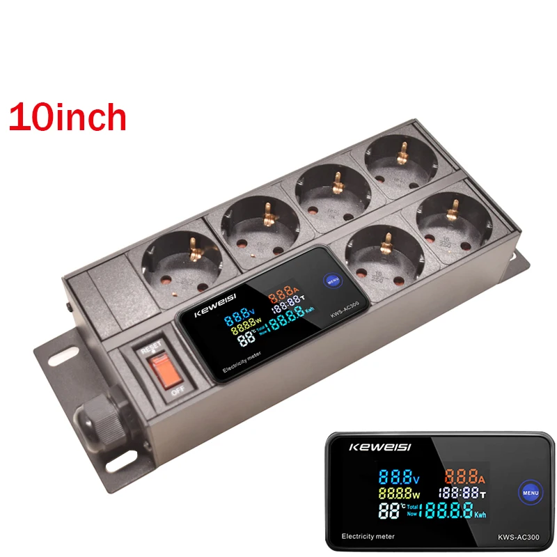 10inch Cabinet Mount PDU Power Strip 6 Ways EU Socket Plug Digital Ampermeter Voltmeter Ammeter 2m Extension Cord
10inch Cabinet Mount PDU Power Strip 6 Ways EU Socket Plug Digital Ampermeter Voltmeter Ammeter 2m Extension Cord