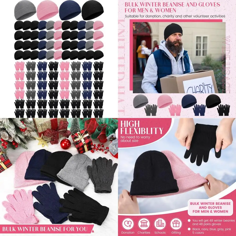 Winter Beanies and Gloves Set, 96 Pieces Bulk, Unisex Cold Weather Hats & Gloves for Men and Women, Ideal for Homeless Assistanc
Winter Beanies and Gloves Set, 96 Pieces Bulk, Unisex Cold Weather Hats & Gloves for Men and Women, Ideal for Homeless Assistanc