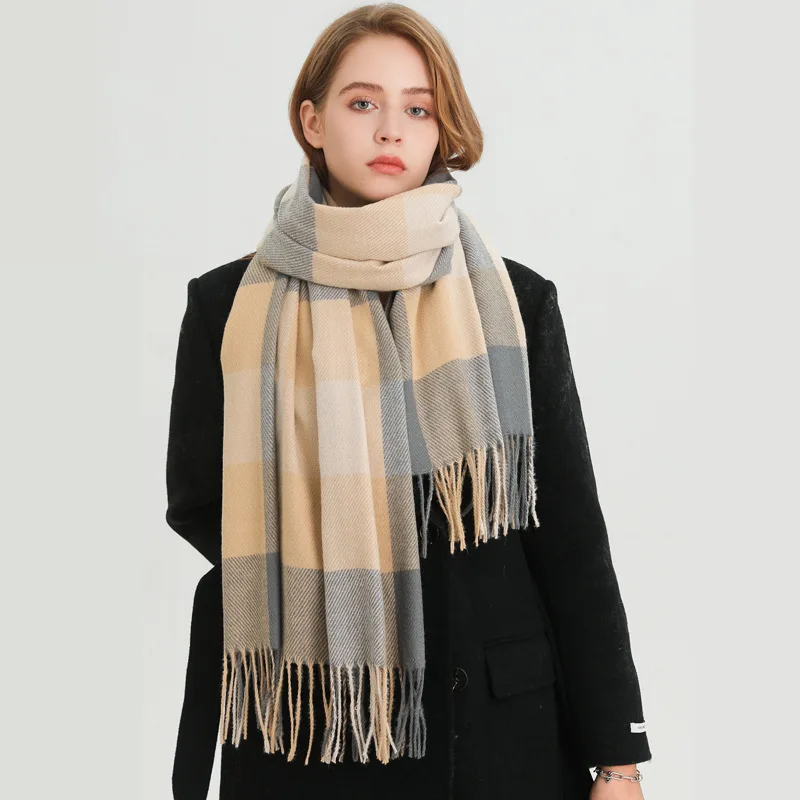 Women Plaid Scarves Autumn Winter Warm Imitation Cashmere Scarf Long Tassels Wrap Shawl Lady Muffler Wool Pashmina
Women Plaid Scarves Autumn Winter Warm Imitation Cashmere Scarf Long Tassels Wrap Shawl Lady Muffler Wool Pashmina