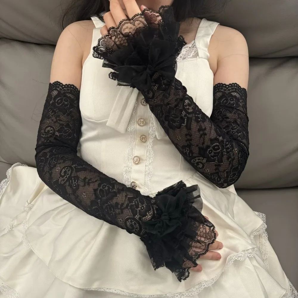 Sweet Bow Lace Sleeves Lolita Elastic Sunscreen Arm Sleeve Loose UV Insulation Sun Protection Sleeve Outdoor
Sweet Bow Lace Sleeves Lolita Elastic Sunscreen Arm Sleeve Loose UV Insulation Sun Protection Sleeve Outdoor