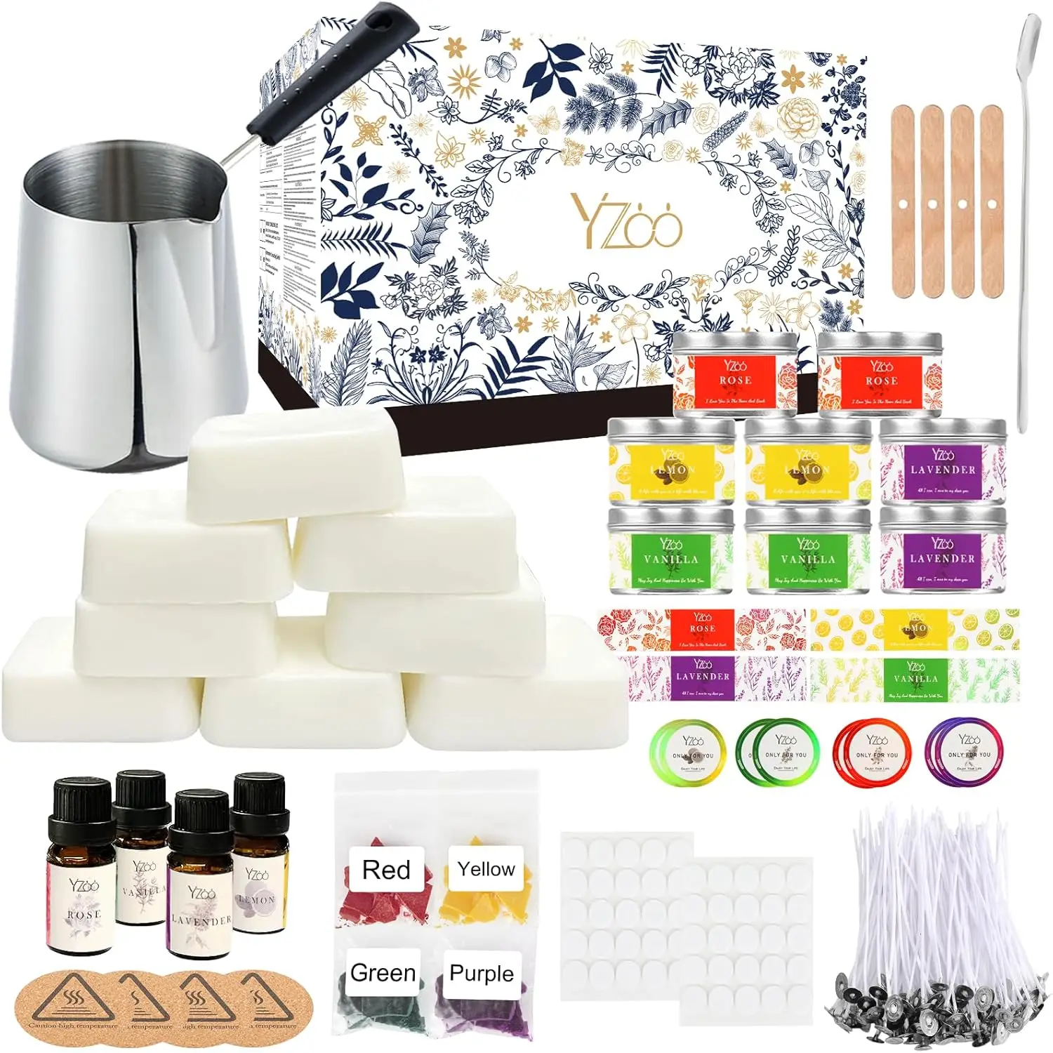 Complete Candle Making Kit for Adults Beginners - DIY Soy Wax, Scents, Dyes, Wicks & More - 8 Jars Set
Complete Candle Making Kit for Adults Beginners - DIY Soy Wax, Scents, Dyes, Wicks & More - 8 Jars Set