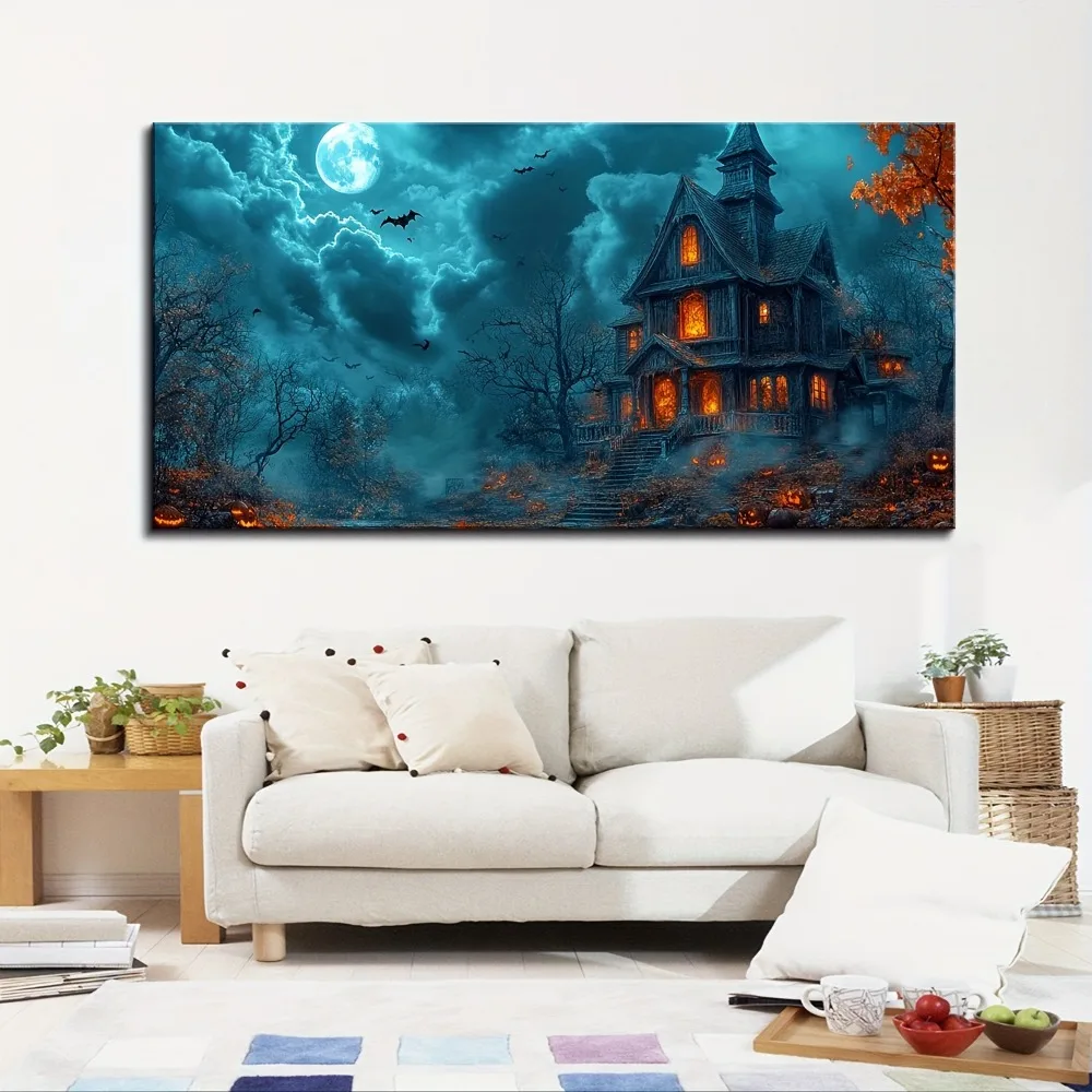 1.5 inch thick pine solid wood frame, scary castle ghost town night view, dimly lit living room bedroom poster decoration
1.5 inch thick pine solid wood frame, scary castle ghost town night view, dimly lit living room bedroom poster decoration