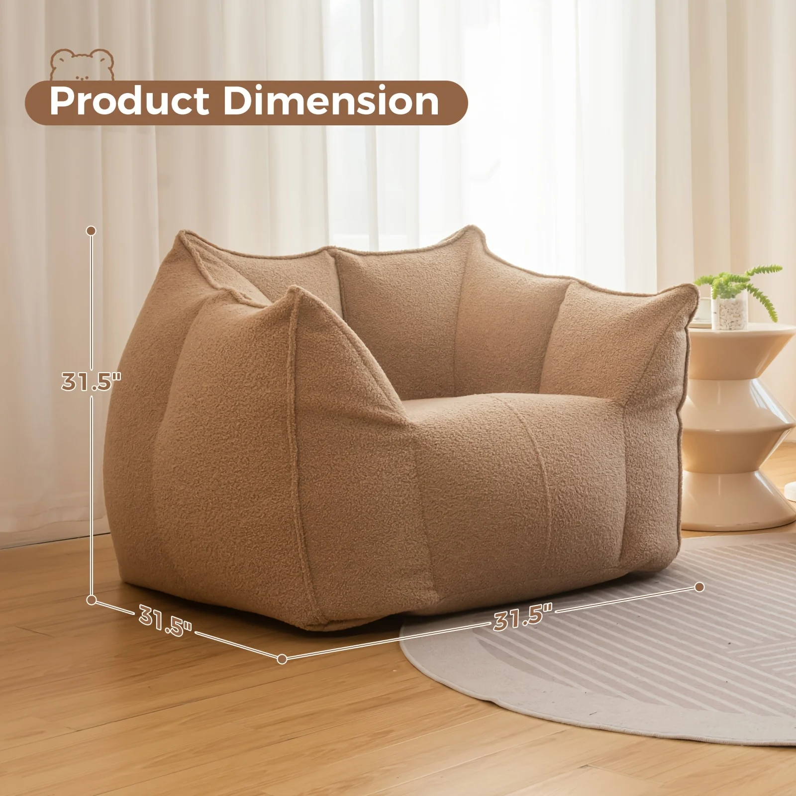 Giant Bean Bag Chair Sofa for Adults Single Sofa/Loveseat with Spacious Design Bean Bag Couch with Armrest, Lounge Lazy Floor BeanBag Chair, Cozy Fluffy Couch for Living Room, Bedroom & Dorm
Giant Bean Bag Chair Sofa for Adults Single Sofa/Loveseat with Spacious Design Bean Bag Couch with Armrest, Lounge Lazy Floor BeanBag Chair, Cozy Fluffy Couch for Living Room, Bedroom & Dorm