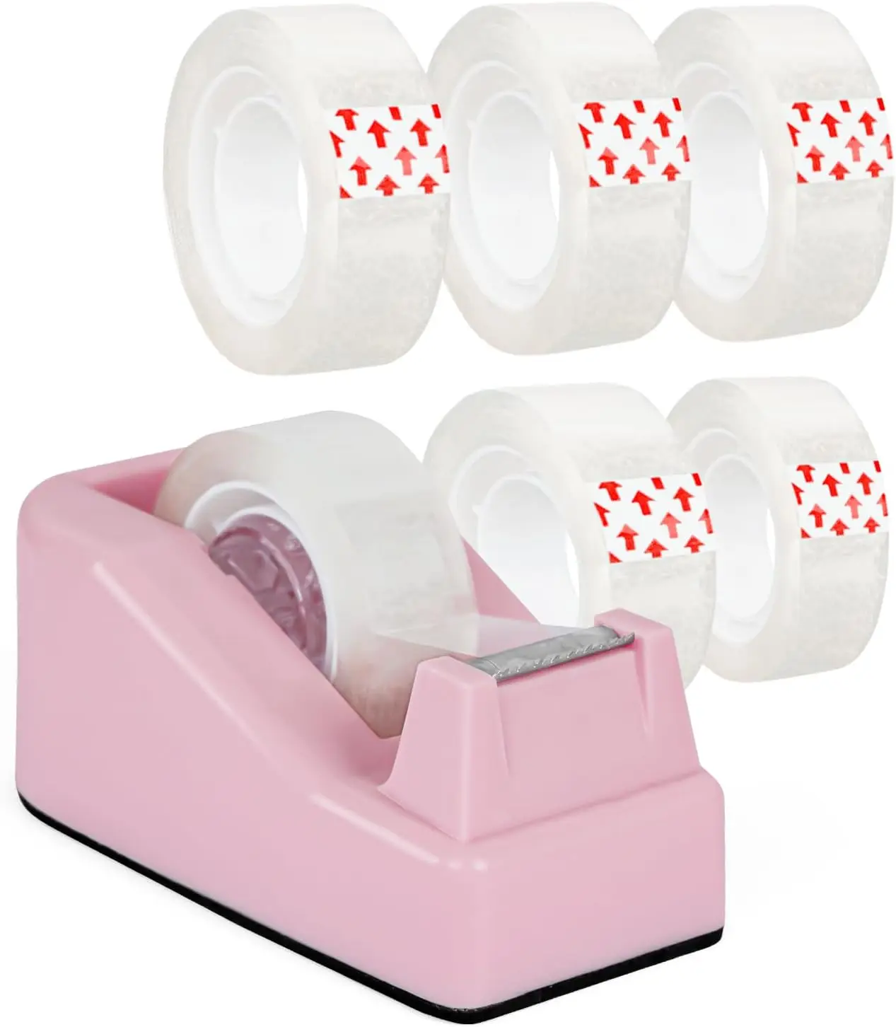 Desktop Tape Dispenser Pink with Nonskid Base, 6 Rolls Clear Tape 0.71" x 1000"
Desktop Tape Dispenser Pink with Nonskid Base, 6 Rolls Clear Tape 0.71" x 1000"