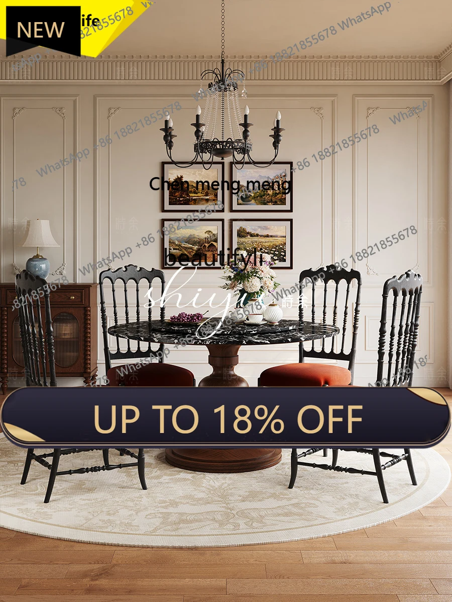 P178 Dining Table French Retro Marble Luxury Stone Round Dining Table Vintage Style Solid Wood Table
P178 Dining Table French Retro Marble Luxury Stone Round Dining Table Vintage Style Solid Wood Table