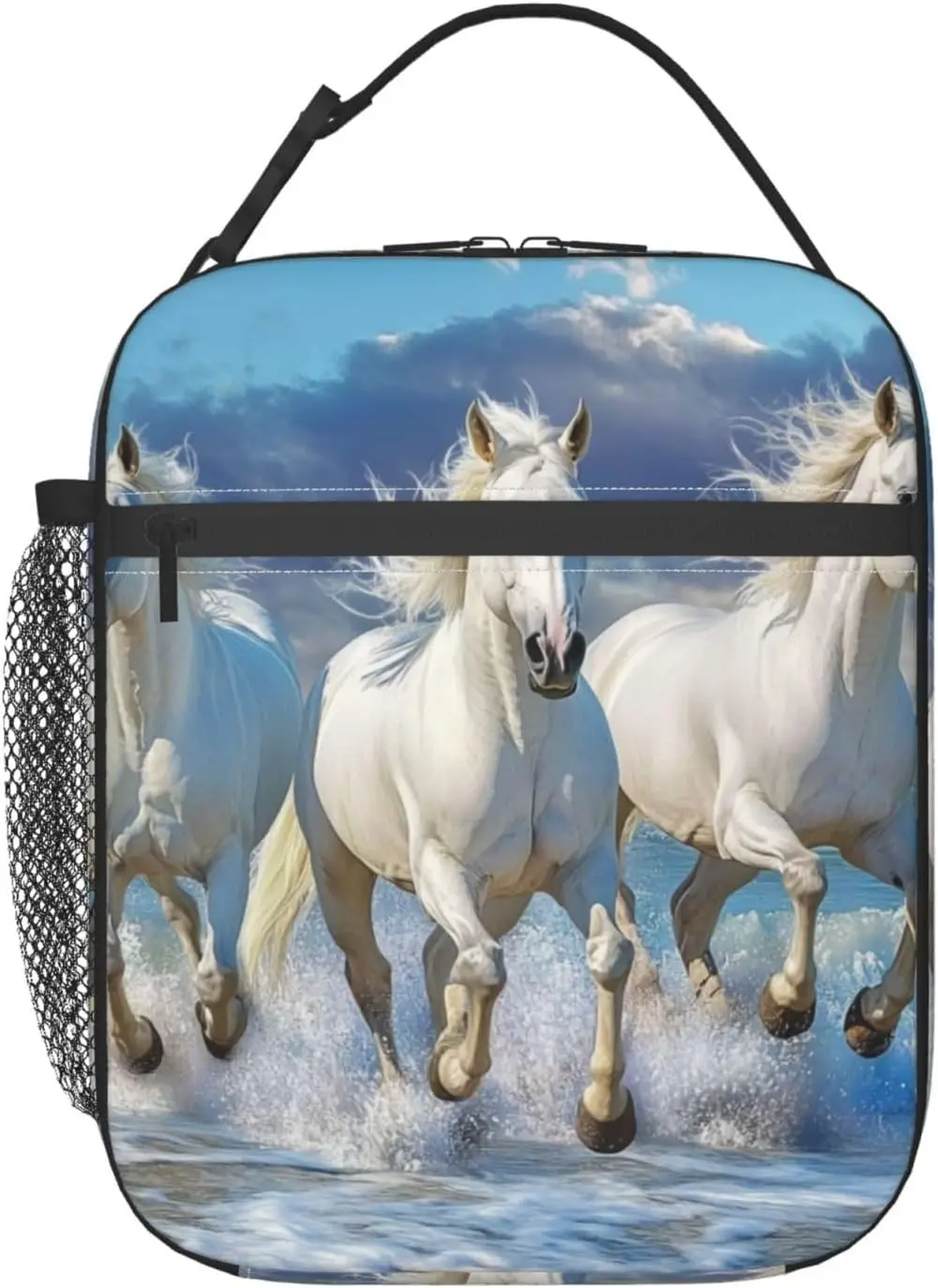 LunchWhite Horses Bag Box Tote Reusable Insulated Cooler Container For Work Office Picnic Travel-Wine Cup
LunchWhite Horses Bag Box Tote Reusable Insulated Cooler Container For Work Office Picnic Travel-Wine Cup