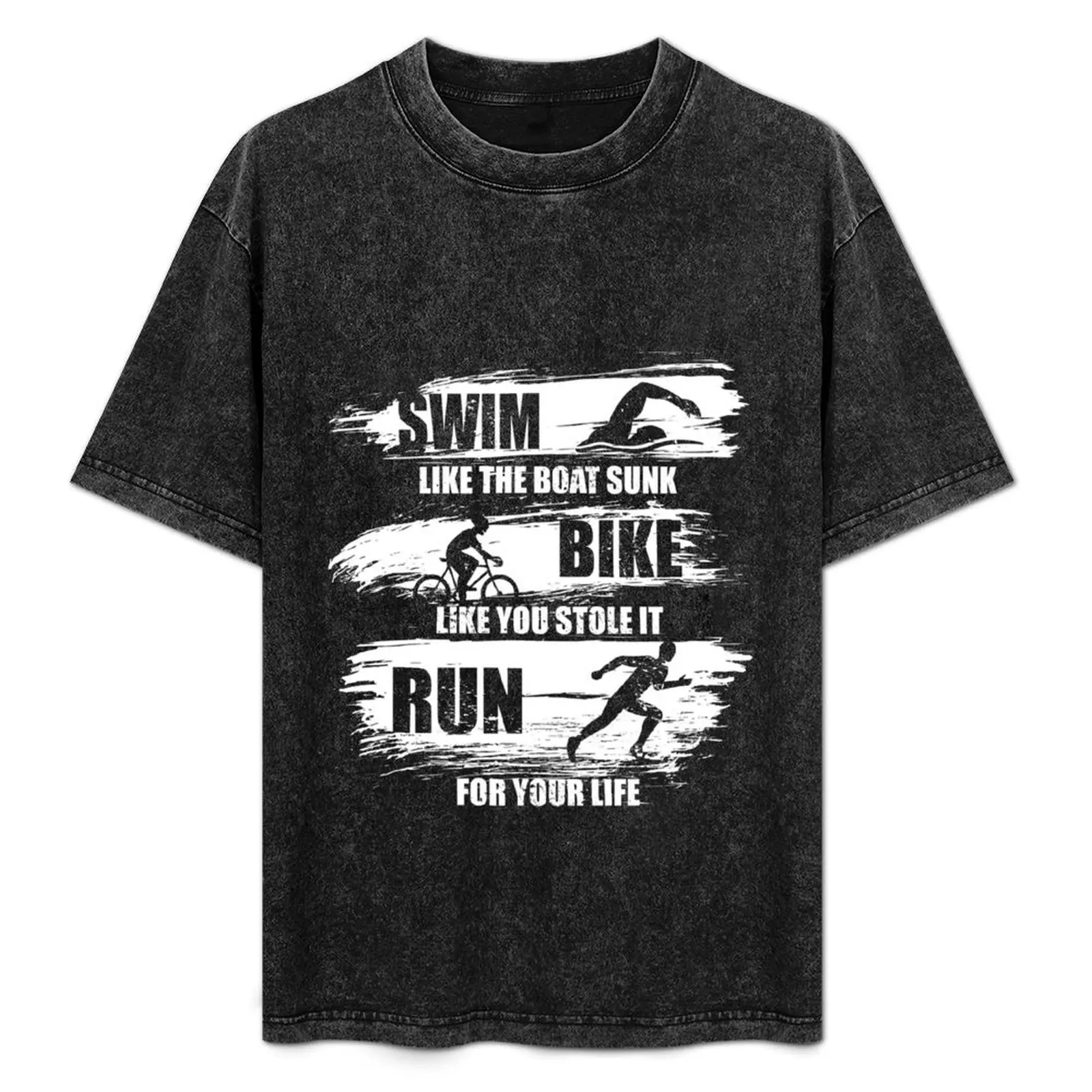Swim Like The Boat Sunk Bike Like You Stole It Run For Your Life, Sport Triathlon T-Shirt Plus Size Solid Color T-Shirt
Swim Like The Boat Sunk Bike Like You Stole It Run For Your Life, Sport Triathlon T-Shirt Plus Size Solid Color T-Shirt