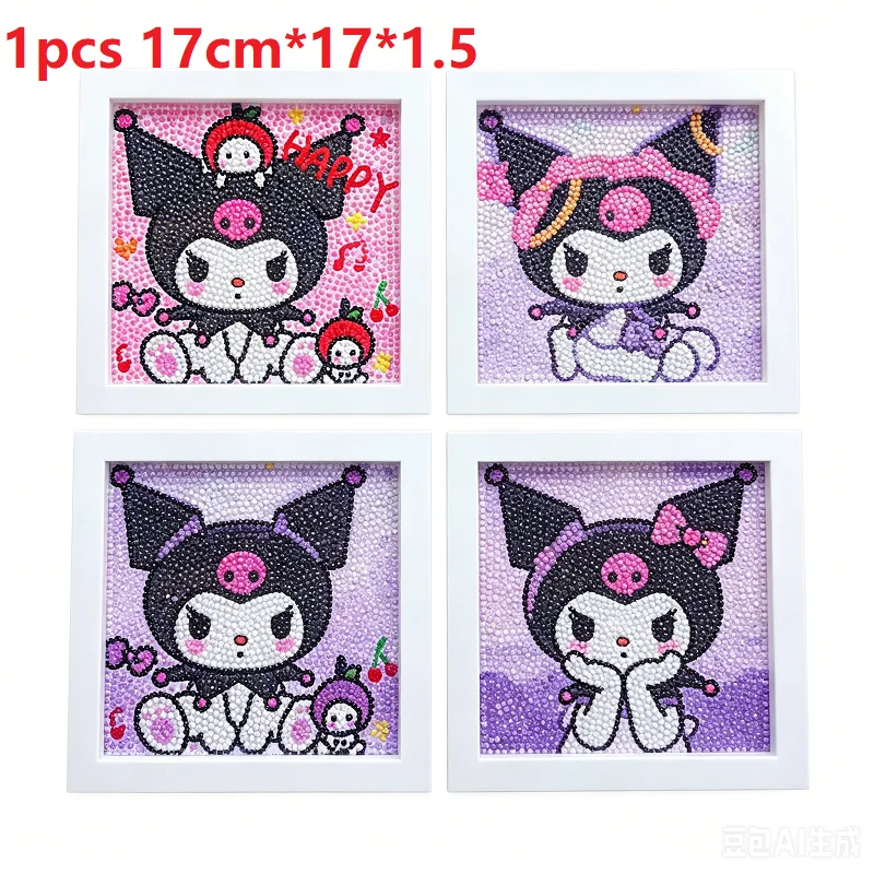 Hot-selling fashionable Sanrio Kuromi diamond painting craft with frame, children's gift
Hot-selling fashionable Sanrio Kuromi diamond painting craft with frame, children's gift